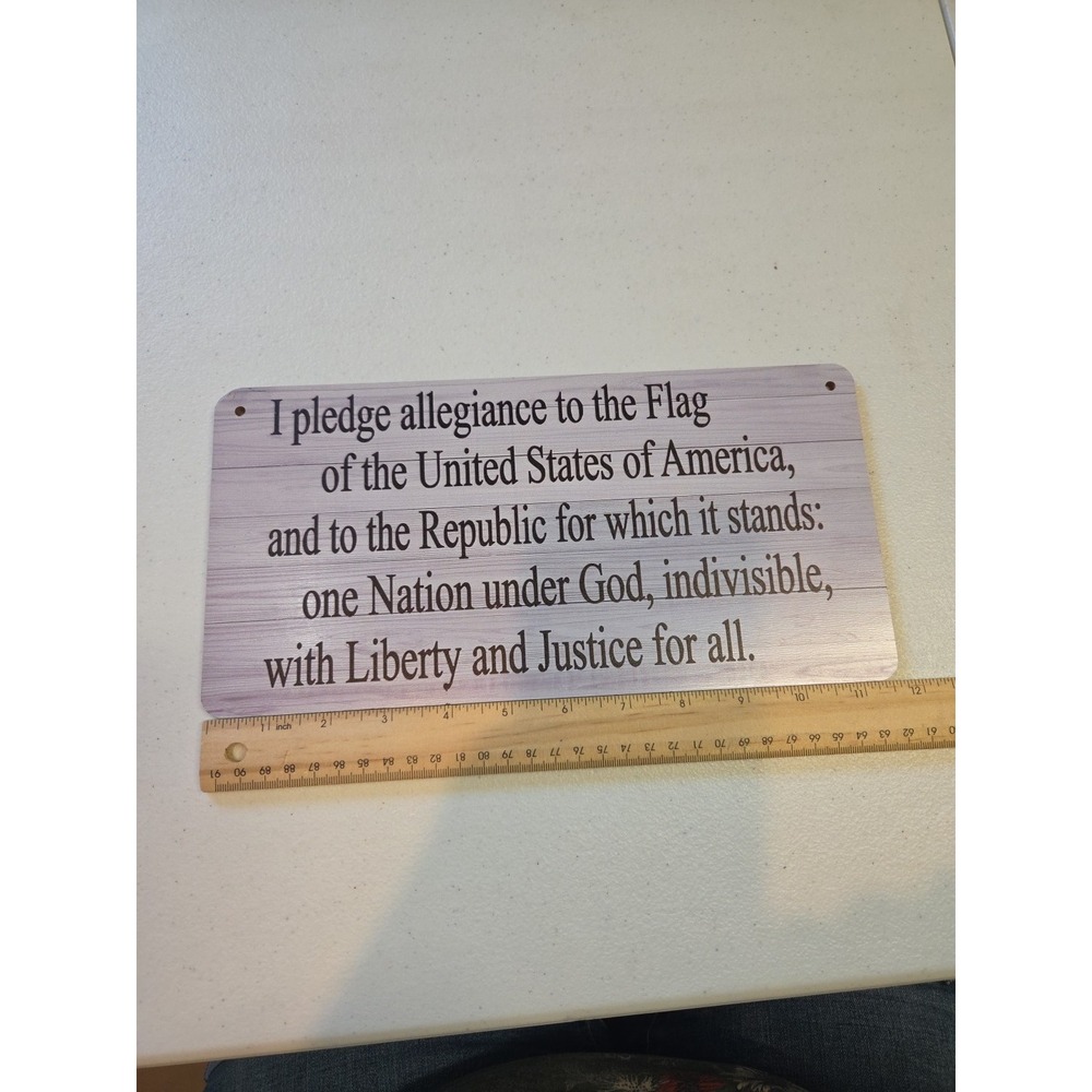 Pledge Of Allegiance Wooden Hanging Sign Classroom Teacher